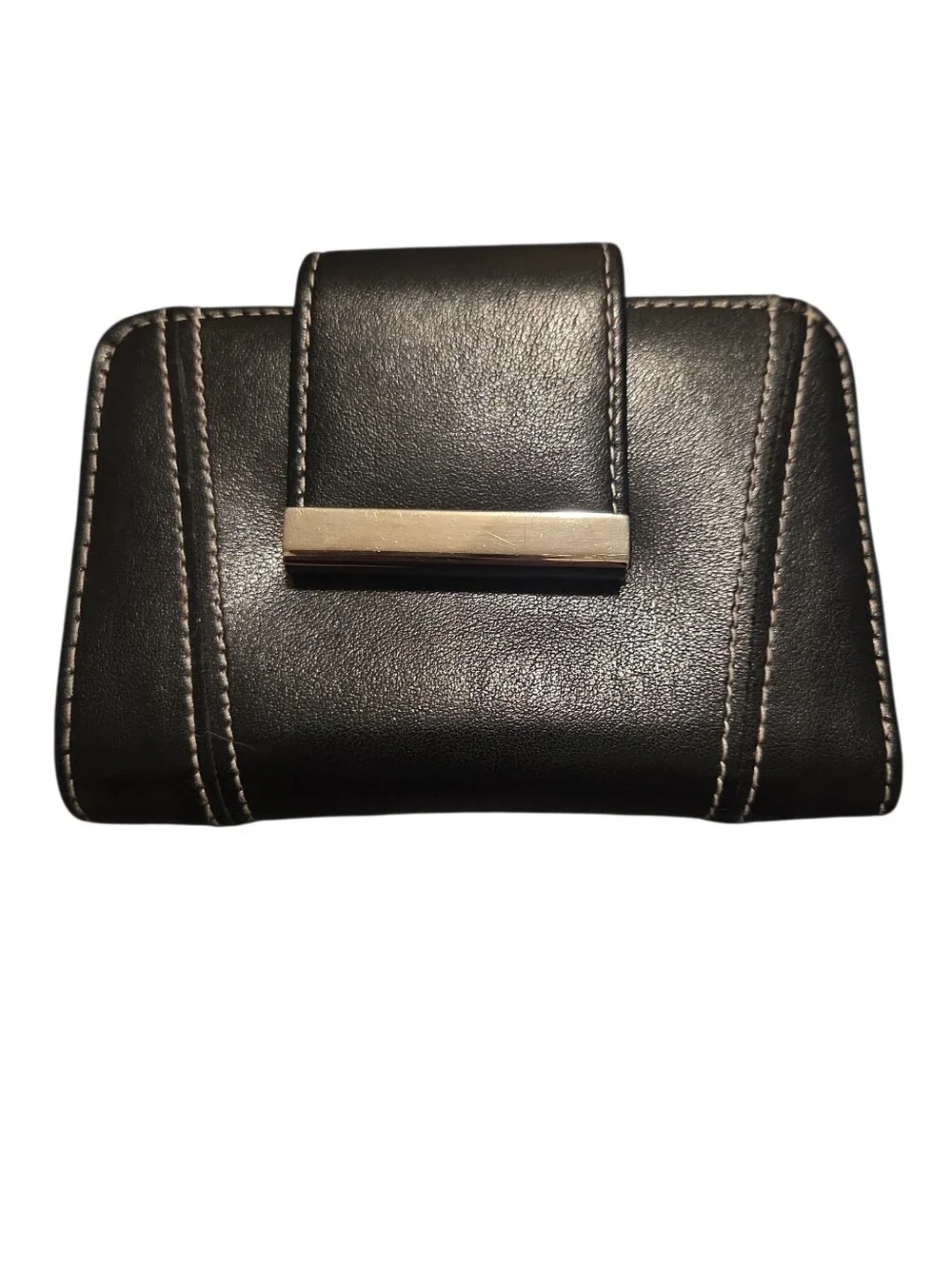 Classic Black  Wallet with Silver Accent